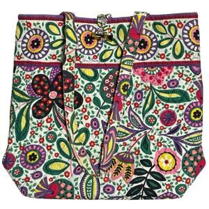 Vera Bradley Tote Bag Viva La Vera Floral Quilted Handbag Purse Retired